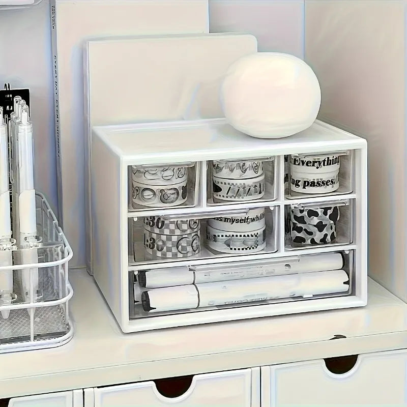 6-Drawer Desktop Organizer - Multifunctional Storage Container for Office Supplies, Stationery & Dorm Essentials, Everstock