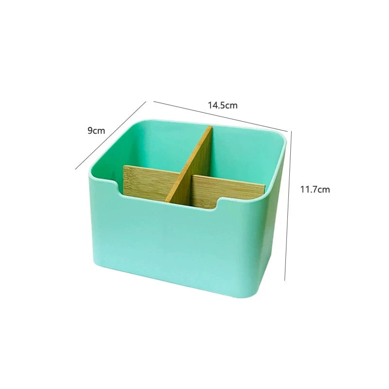 Bamboo Desktop Storage Box - Remote Control & Stationery Organizer for Home & Office, Everstock