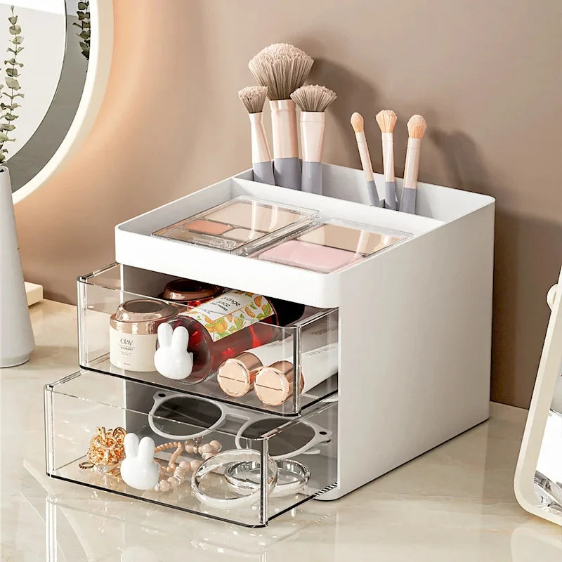 Small Desk Organizer with Drawer - Compact Desktop Storage for Pens, Business Cards & Phone, Office Desk, Everstock