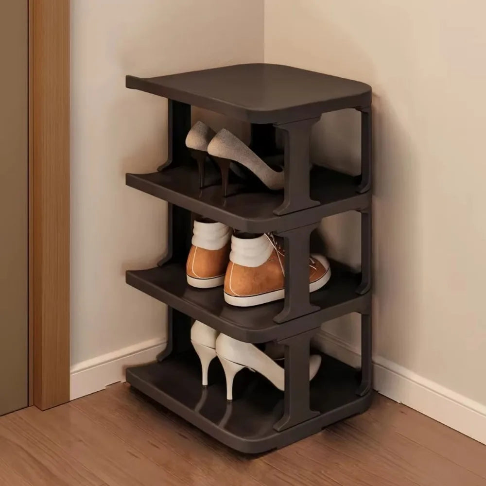 Removable Vertical Shoe Rack - Stackable 2 to 8 Layer Plastic Shoe Organizer with Open Shelves, Everstock