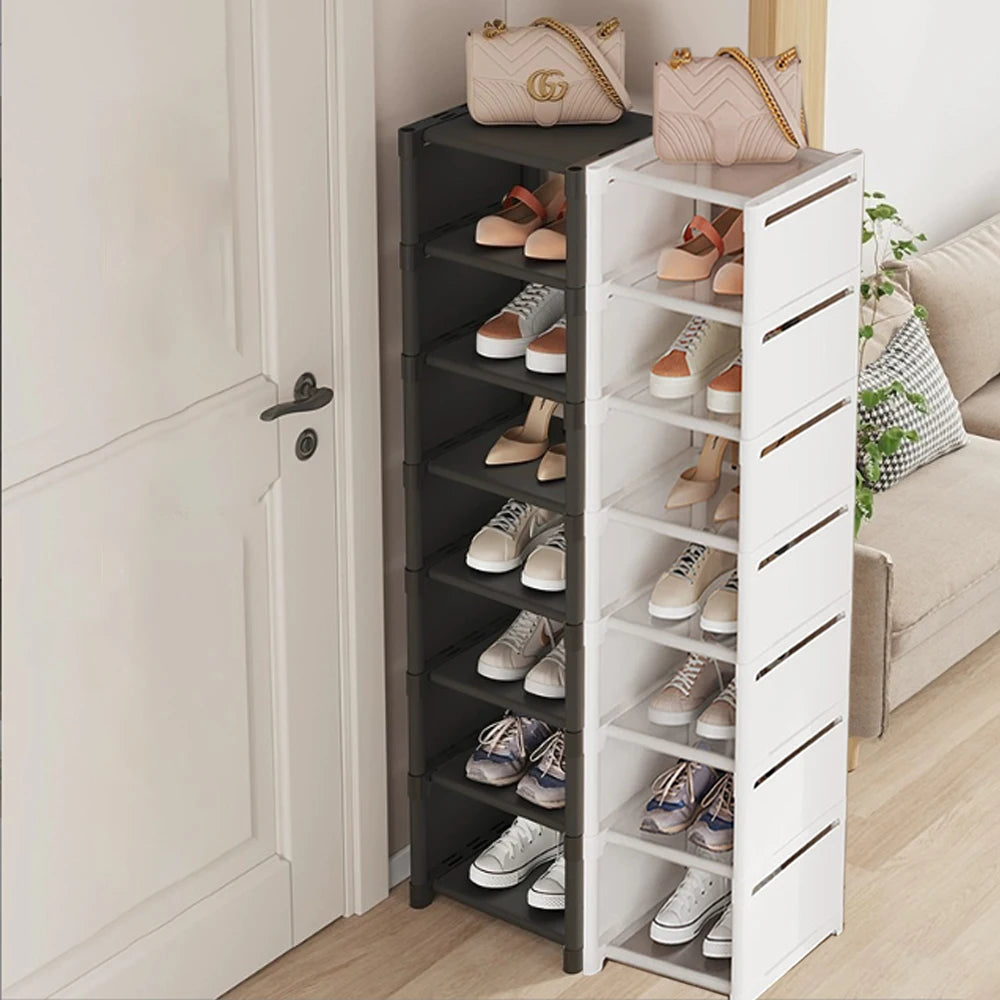 Stackable Shoe Rack Organizer - Non-Woven Fabric Shoe Storage with Steel Frame for Closet and Under-Bed, Everstock