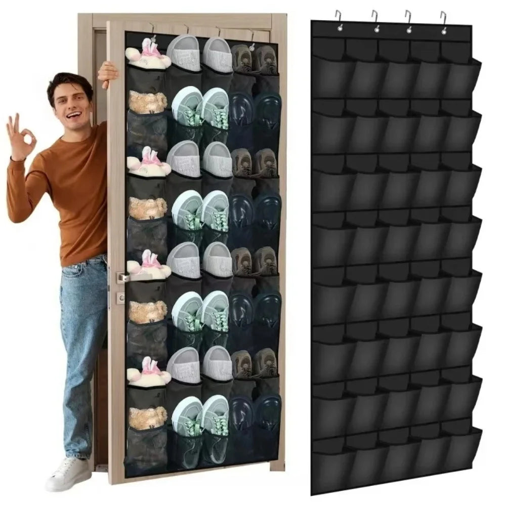 Over-the-Door Shoe Organizer - Hanging Non-Woven Fabric Rack with Large Mesh Pockets for Closet Doors, Everstock