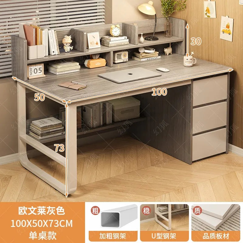 White Drawer Office Desk Fancy Organizer Ergonomic Computer Vanity Office Desk Study Sedentary Biurka Komputerowe Furnitures