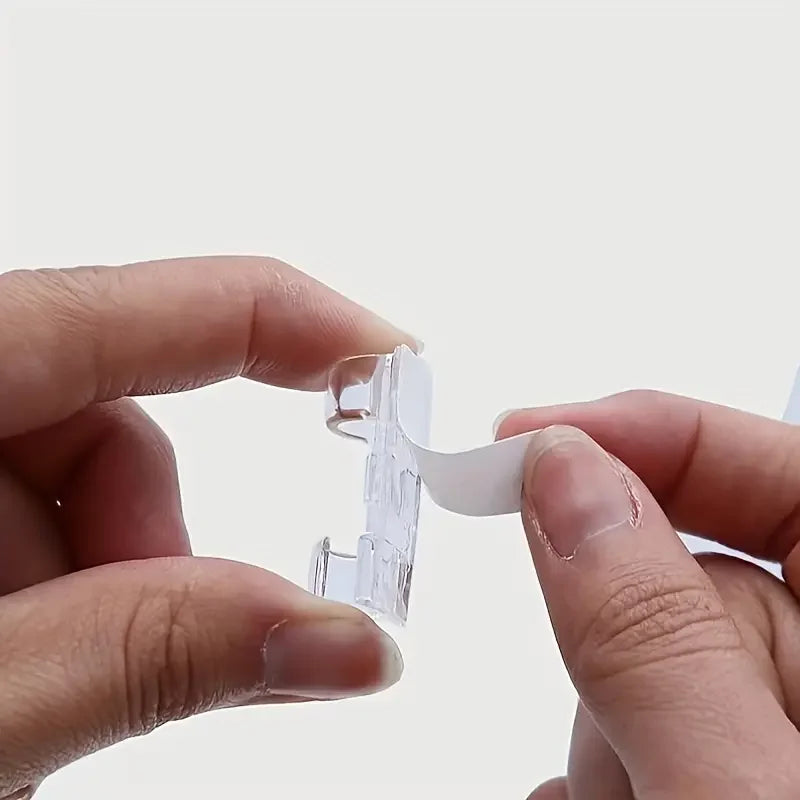 Clear Cable Clips - Transparent Adhesive Cord Holders for Wall, Desk and Skirting Cable Management, Everstock