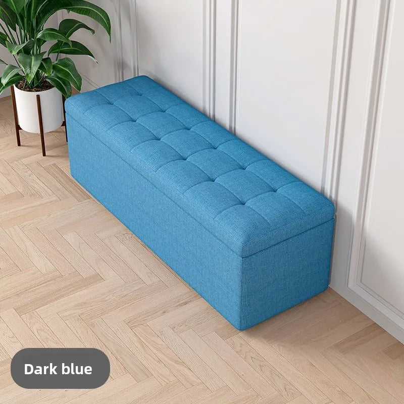 Storage Ottoman Bench with Lid - Linen Upholstered Seat in 80 to 120cm Lengths for Bedroom and Hallway, Everstock
