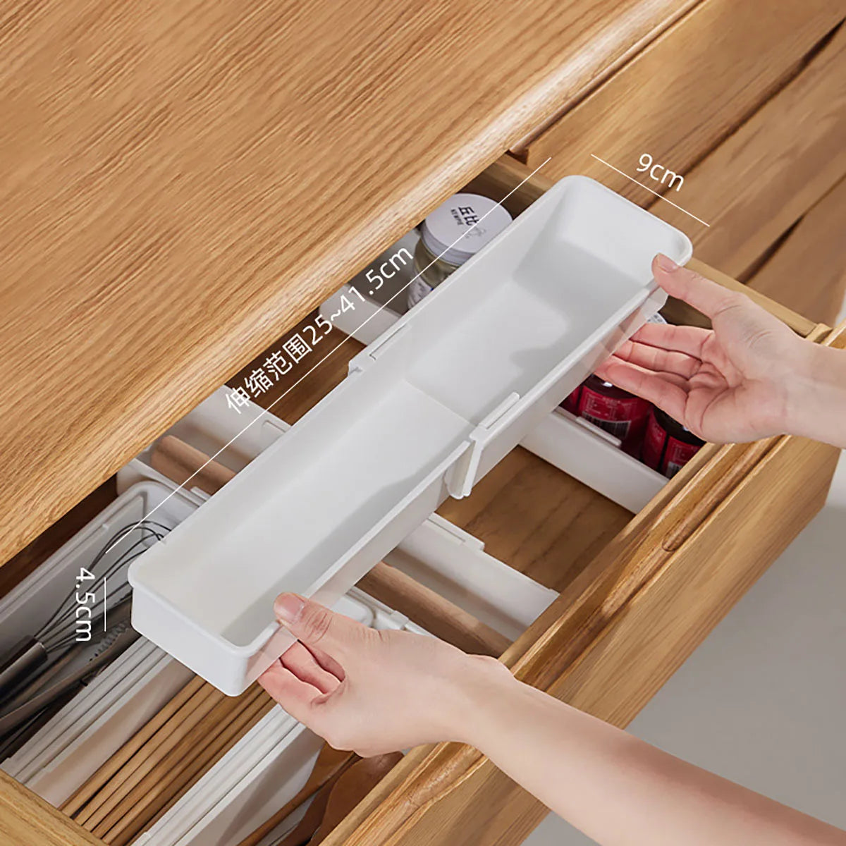 Expandable Cutlery Drawer Organizer - Adjustable Plastic Flatware Tray for Spoons, Forks & Knives, Kitchen Drawer, Everstock