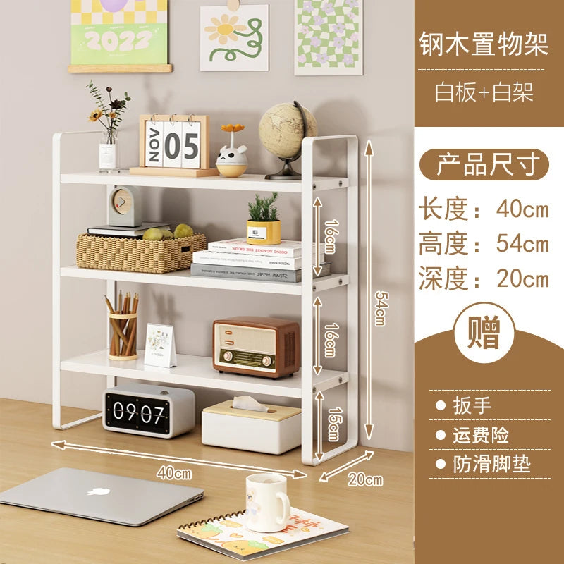 Multi-Layer Desk Organizer Rack - Layered Desktop Storage Shelf for Books, Files and Stationery, Student Desk, Everstock
