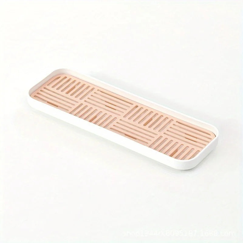 Sink Drainer Organizer - Drain Tray with Sponge Holder & Cutlery Rack for Kitchen Countertop Storage, Everstock