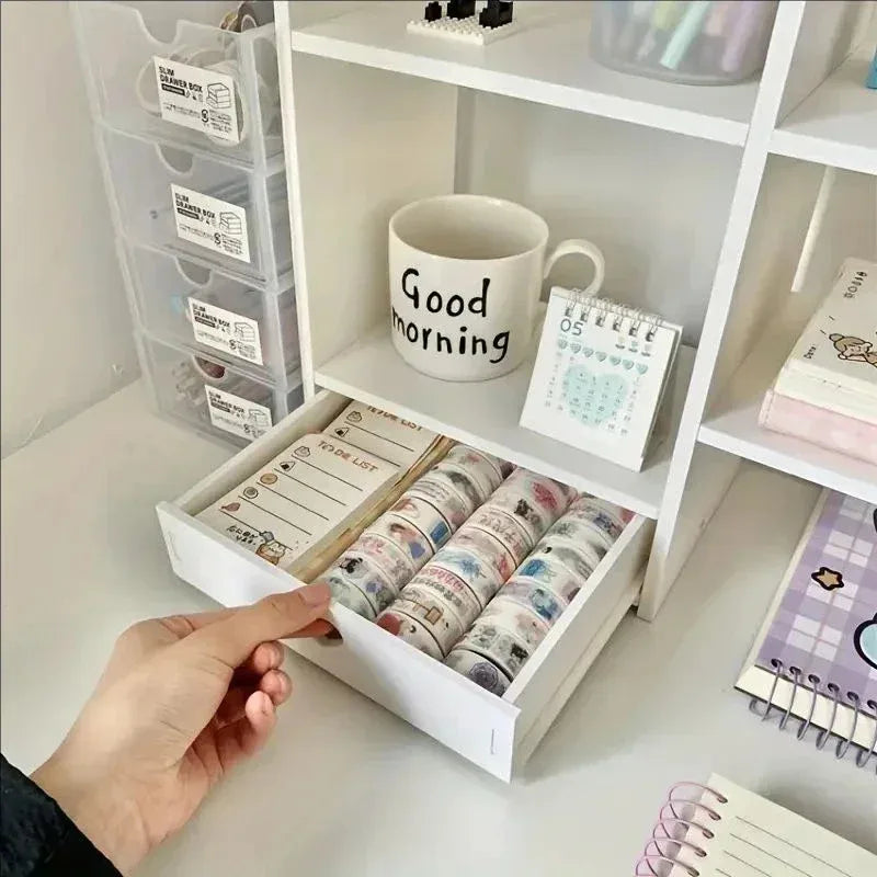 Double-Layer Desktop Organizer Rack - Wood-Plastic Composite Desk Shelf for Stationery, Cosmetics and Office Supplies, Everstock