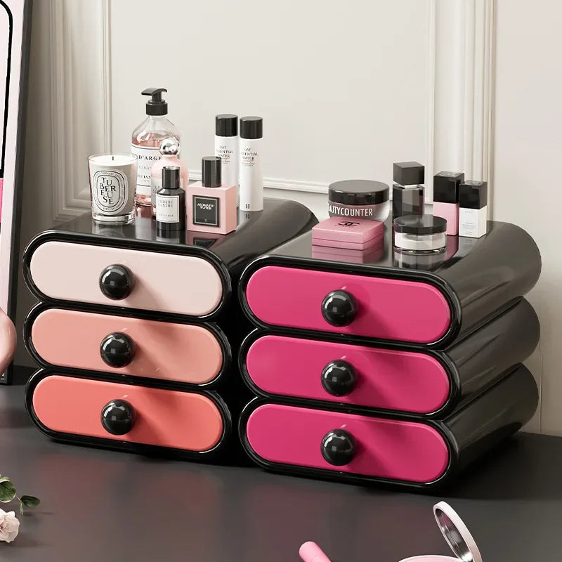 3-Layer Makeup Drawer Organizer - Plastic Cosmetics Storage Box for Vanity, Dressing Table & Stationery, Everstock