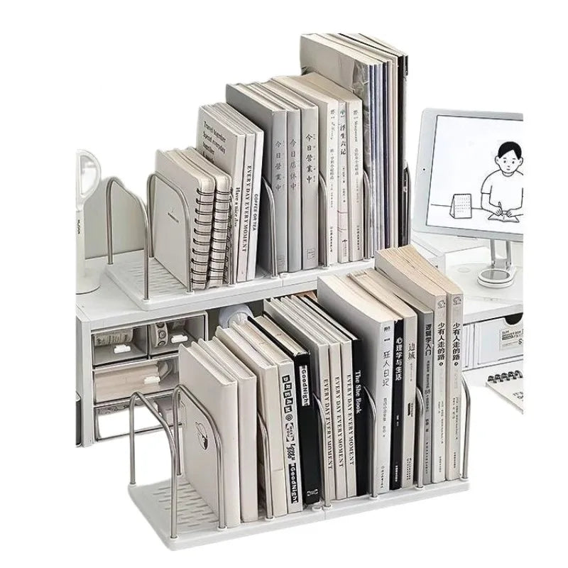 Desktop Bookshelf - Minimalist Desk Organizer Shelf with Non-Slip Base for Books, Files and Study Desks, Everstock