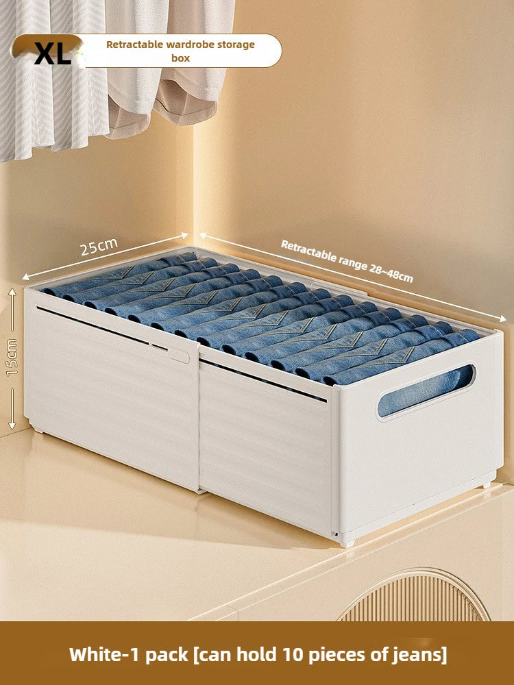 Stackable Clothing Storage Bin - Plastic Divided Organizer Box for Folded Clothes in Wardrobe, Drawer or Cabinet, Everstock