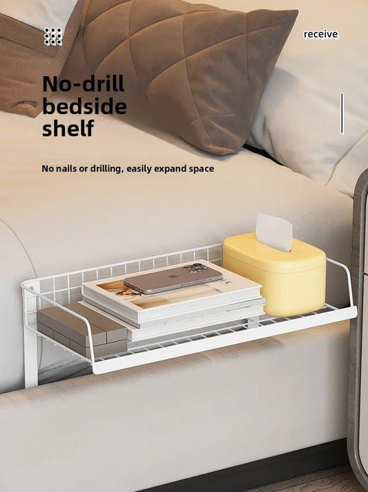 Bedside Storage Rack - No-Drill Bed Mounted Basket for Phones, Books and Bunk Beds, Everstock