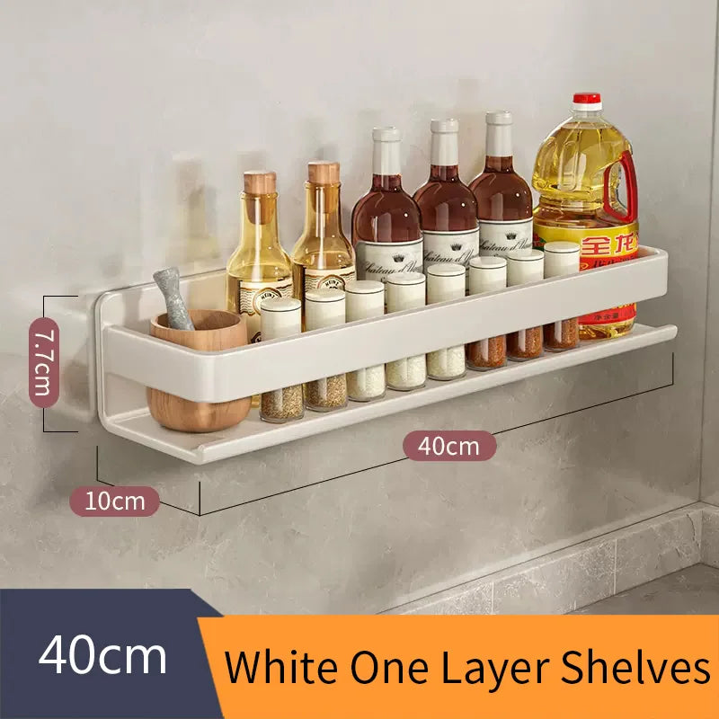Gray Aluminum Wall-Mounted Shelf - Adjustable 30-50cm Shower Storage Rack for Bathroom, Everstock