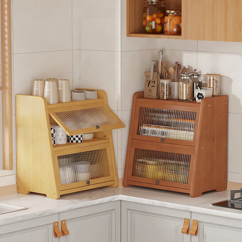 Corner Shelf Organizer - 3-Tier Wooden Countertop Rack for Spices, Pantry & Kitchen Storage, Everstock