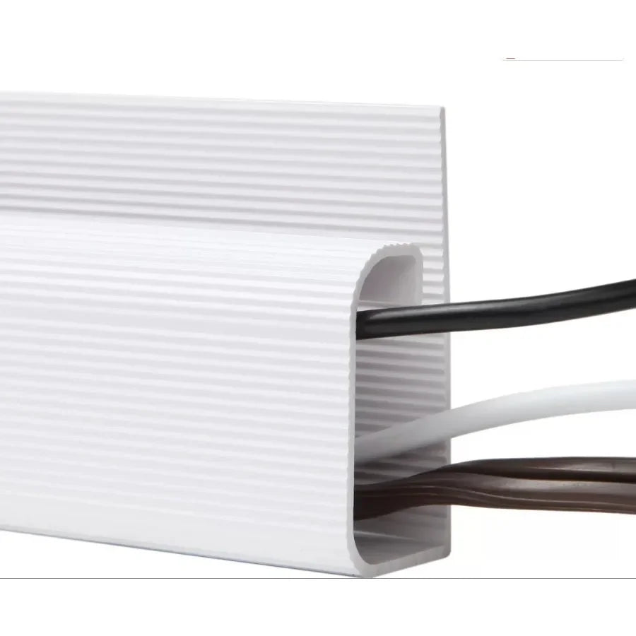 J-Channel Cable Raceway - Self-Adhesive PVC Under-Desk Cord Organizer for Desks and TV Walls, Everstock