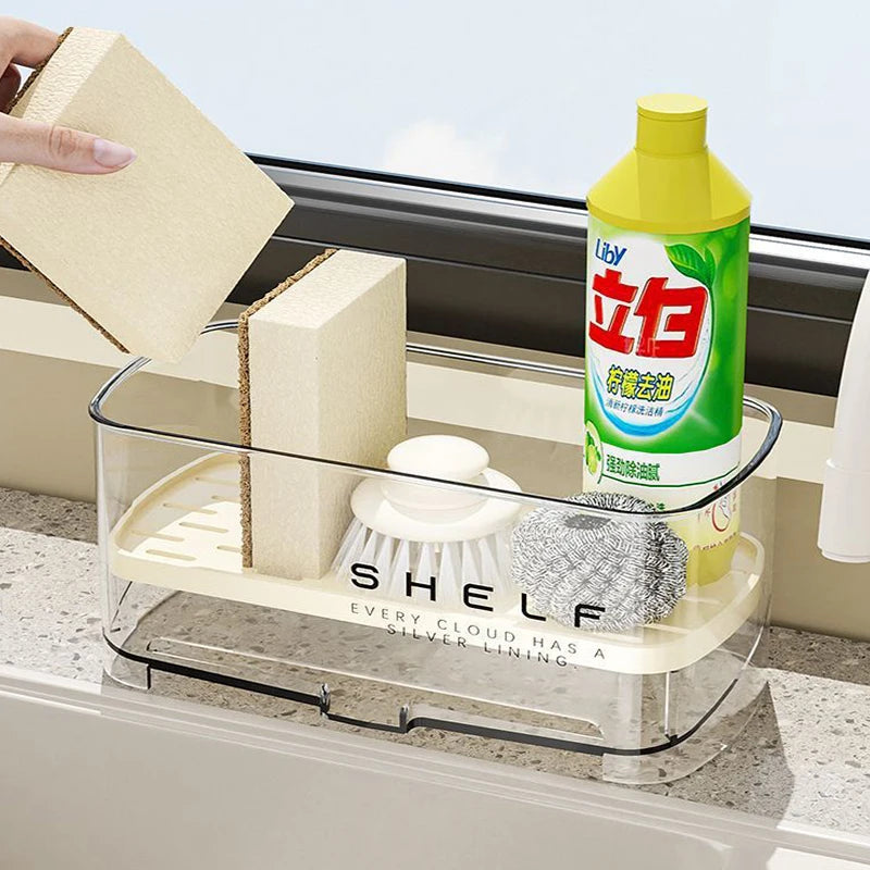 Sink Drain Rack Organizer - Waterproof Sponge & Dishcloth Holder for Kitchen Sink Storage, Everstock