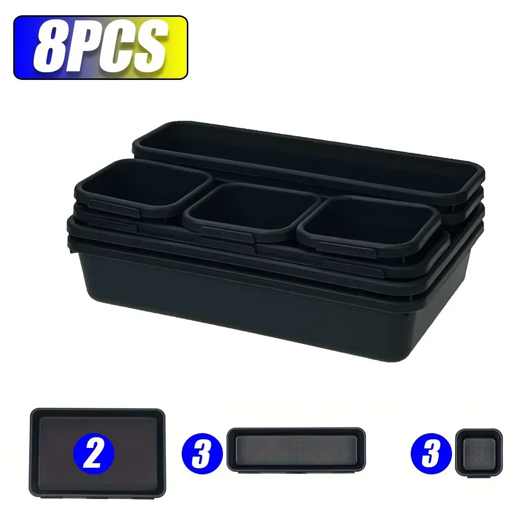 Drawer Organizer Tray Set - Interlocking PP Tool Bins in 3 Sizes for Workbench, Toolbox & Desk, Everstock