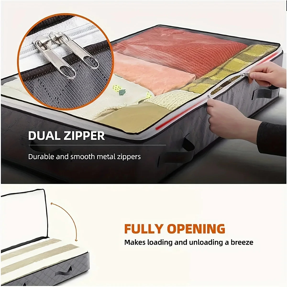 Under-Bed Storage Bag - Dustproof Non-Woven Quilt & Bedding Container, 10 kg Load, Closet Organization, Everstock