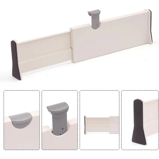 Adjustable Drawer Divider - Spring-Loaded Plastic Dresser Organizer, 11-17 in, for Bedroom, Bathroom & Office, Everstock
