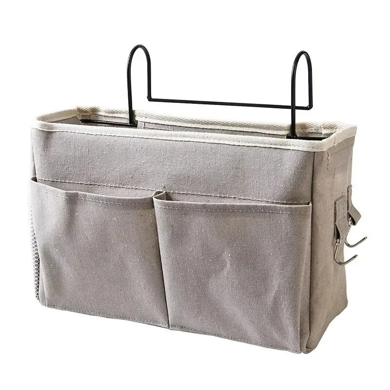 Bedside Hanging Storage Basket - Woven Cotton Bed Rail Caddy for Books, Phones and Bunk Beds, Everstock
