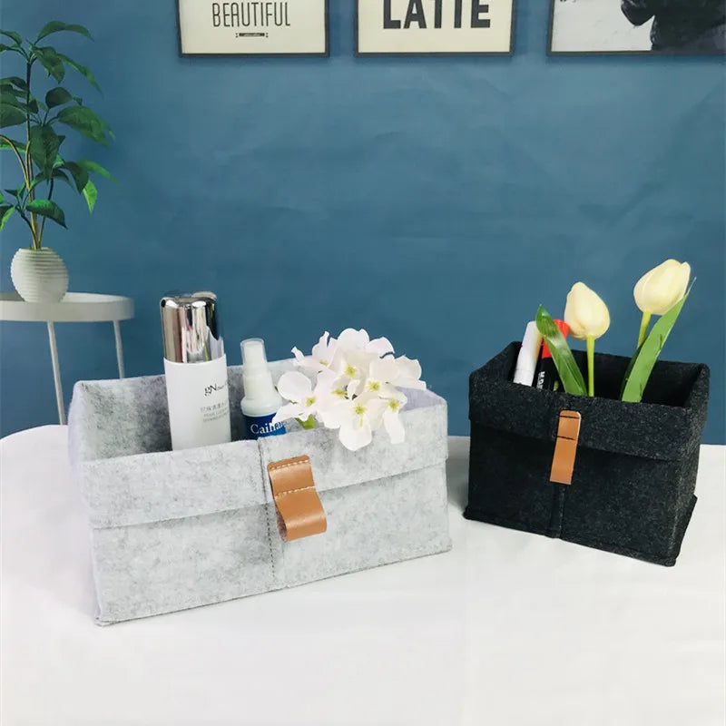 Felt Storage Basket - Nordic Fabric Sundries and Laundry Bin for Living Room, Bedroom & Nursery, Everstock