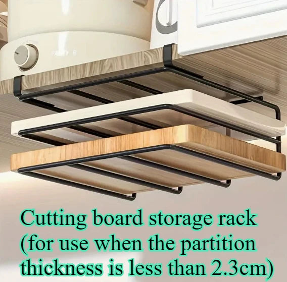 Under-Cabinet Storage Rack - Steel Hanging Organizer for Paper Towel Rolls, Boards & Pot Lids, Kitchen, Everstock