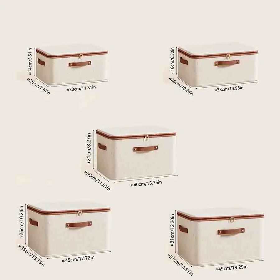 Clothing Storage Bags with Zipper - Non-Woven Linen-Cotton Closet Organizer for Bedding, Sweaters and Seasonal Clothes, Everstock