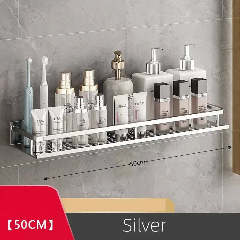 Aluminum Shower Shelf Organizer - Silver Shampoo Storage Rack, 30-50cm, Everstock