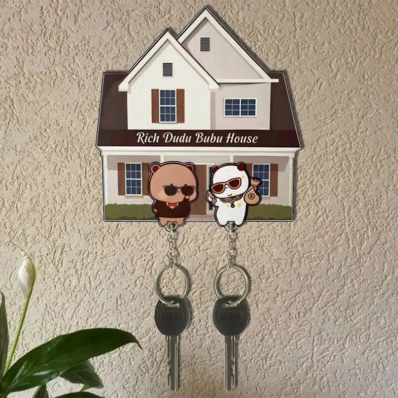 Cartoon Character Key Holder - Moulded Plastic Wall Key Hanger for Entryway Doors and Dorm Rooms, Everstock