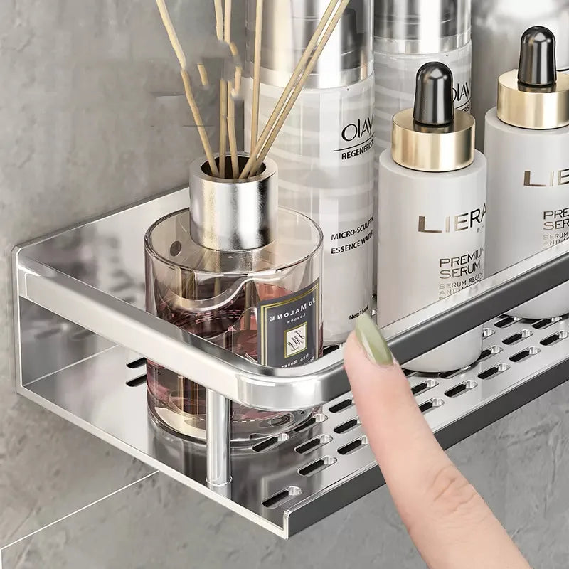 Aluminum Shower Shelf Organizer - Silver Shampoo Storage Rack, 30-50cm, Everstock