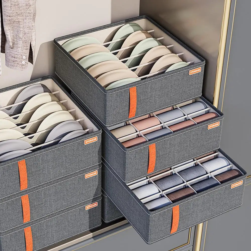 Drawer Underwear Organizer Set - Foldable Oxford Cloth Storage Boxes with 6, 7 or 20 Grids for Wardrobe Socks & Bras, Everstock