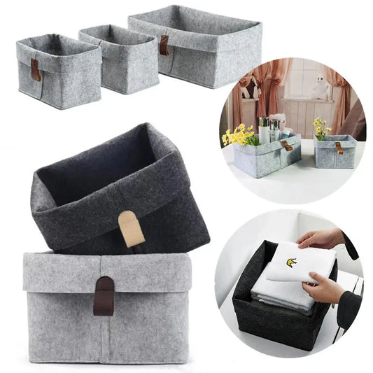 Felt Storage Basket - Nordic Fabric Sundries and Laundry Bin for Living Room, Bedroom & Nursery, Everstock