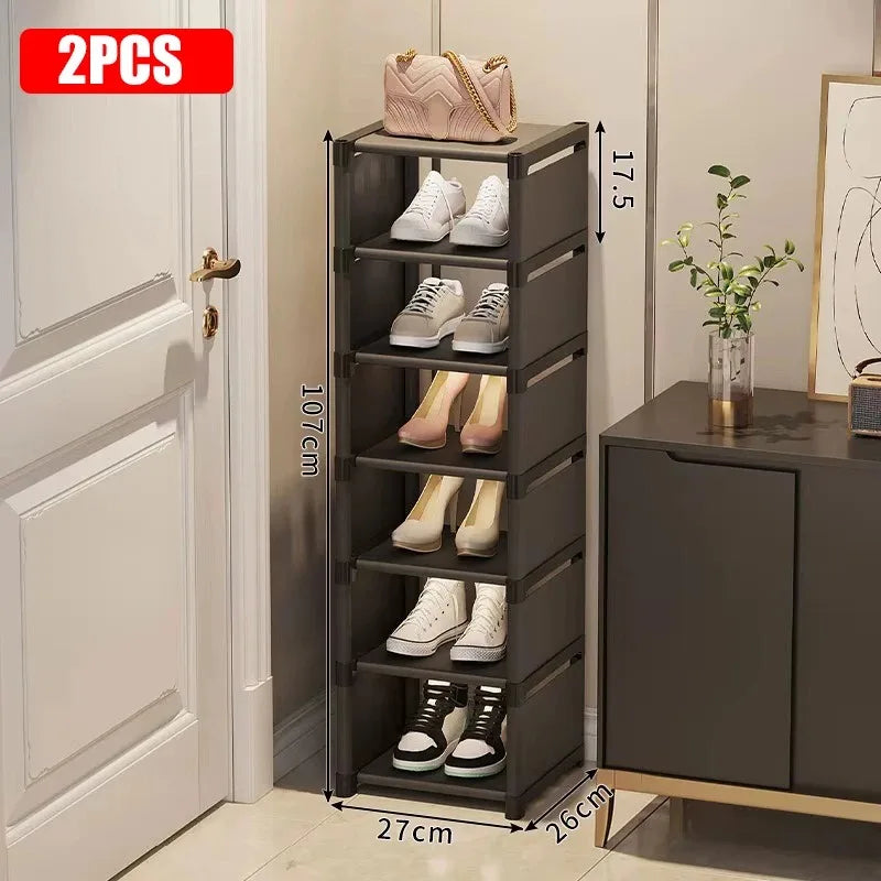 Stackable Shoe Rack Organizer - Non-Woven Fabric Shoe Storage with Steel Frame for Closet and Under-Bed, Everstock