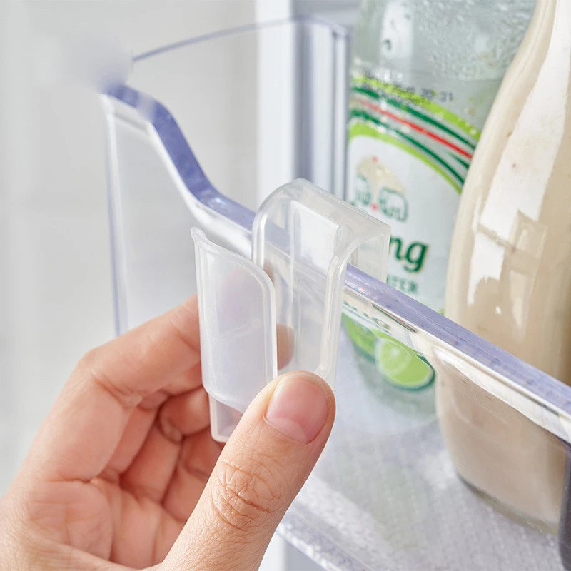 Fridge Door Storage Rack - Clip-On Clear Organizer Shelf for Sauce Packets & Small Items, No Tools, Everstock