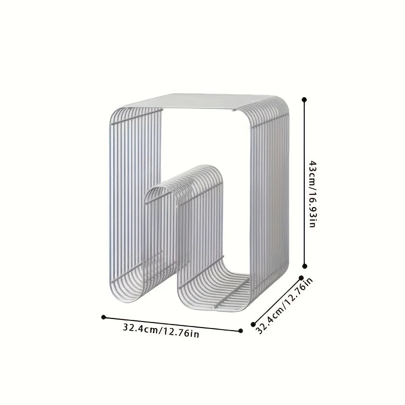 Wall-Mounted Metal Bookshelf - Geometric Open Frame Magazine Rack and Display Shelf for Living Room Walls, Everstock