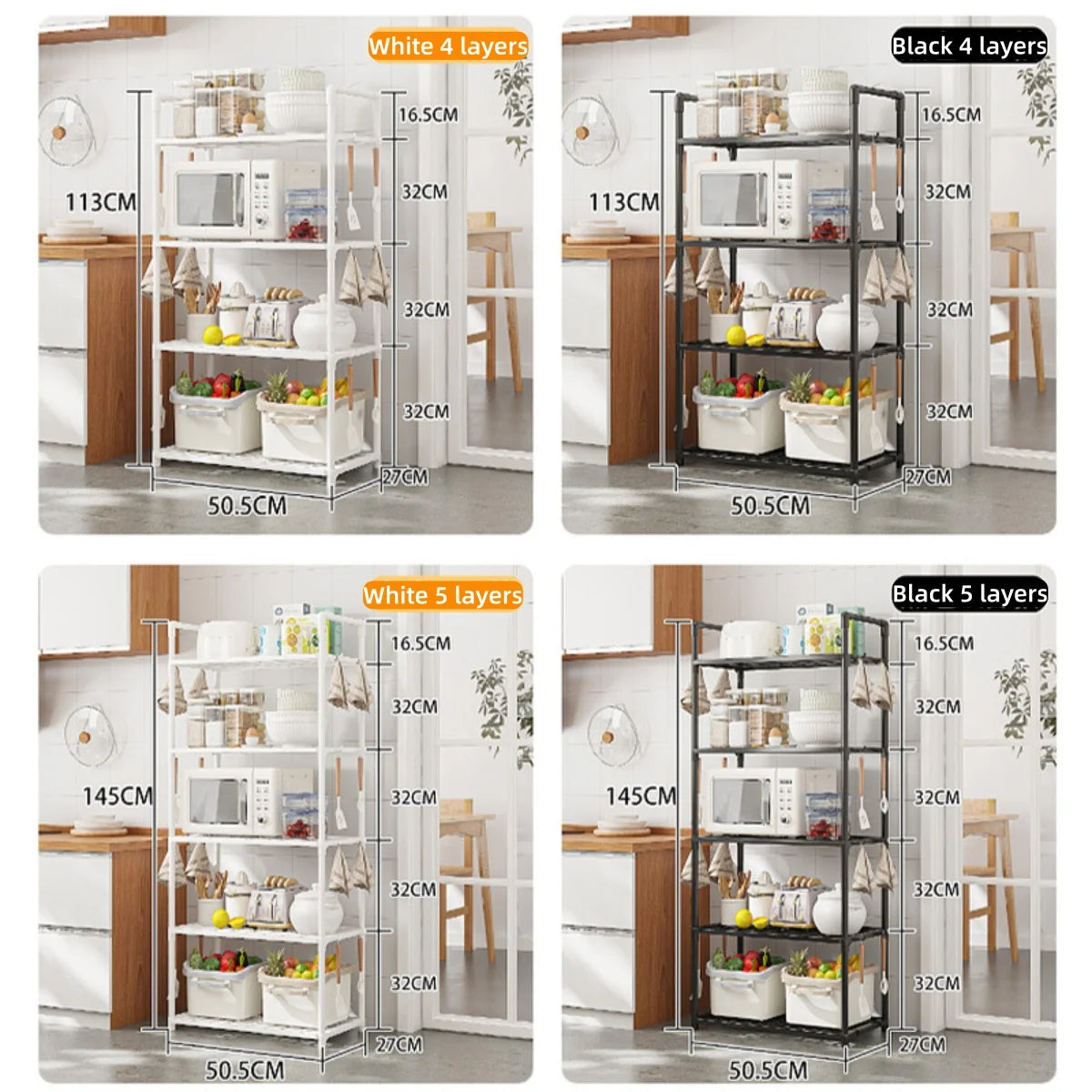 Multi-Tier Kitchen Storage Rack - Freestanding Floor Organizer Shelf for Pantry, Utility & Small Spaces, Everstock