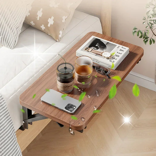 Foldable Bedside Shelf - Wooden Fold-Down Bunk Bed Rack for Dorm Rooms, Phones, Books & Drinks, Everstock
