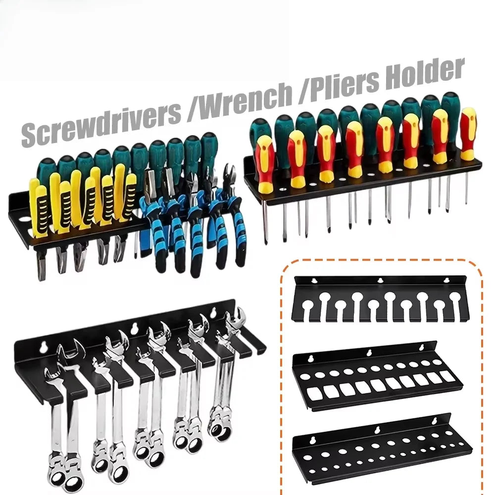 Wall-Mounted Tool Organizer - Screwdriver, Plier & Wrench Hanger for Garage & Workshop, Everstock
