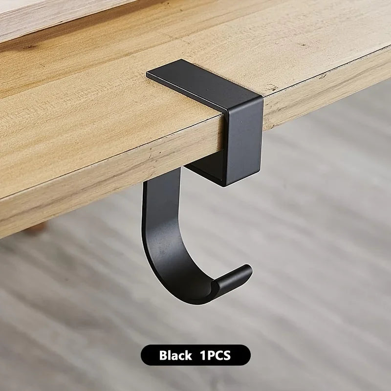 Aluminum Desk Hook - Anti-Slip Under-Desk Bag Hanger for Handbags, Keys and Headphones, Everstock