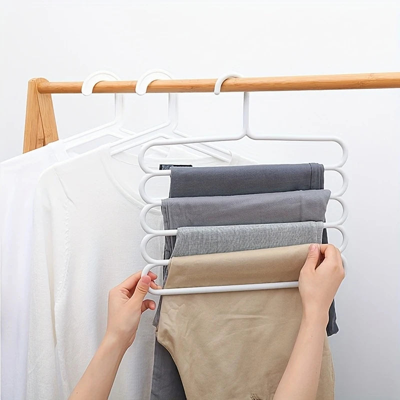 Multi-Tier Pants Hanger - Space-Saving Closet Organizer Rack for Trousers, Jeans, Scarves and Ties, Bedroom Wardrobe, Everstock