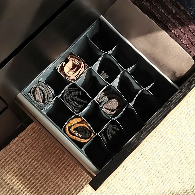 Drawer Divider Organizer Box - Storage for Underwear, Socks, Bras, Ties & Scarves, Wardrobe Clothes, Everstock