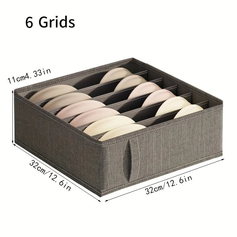 Underwear Drawer Organizer - Foldable Cloth Storage Box for Socks, Bras, Belts & Ties, Bedroom Wardrobe, Everstock