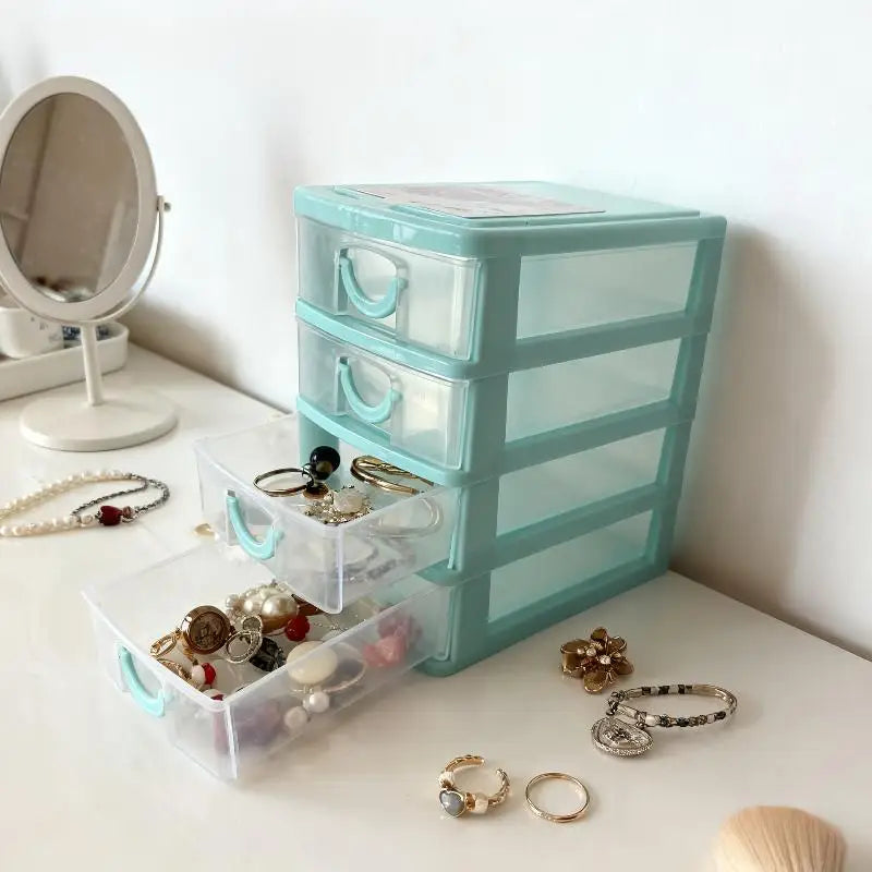 Jewelry Storage Box with Drawers - 4-Layer Clear Organizer for Rings, Earrings & Small Accessories, Everstock