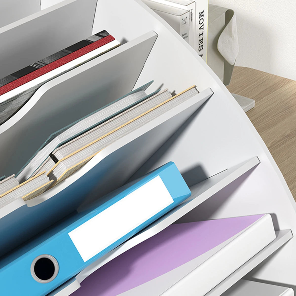 7-Tier Desktop File Organizer - White Vertical Document Sorter for Letters, Folders and Mail, Everstock