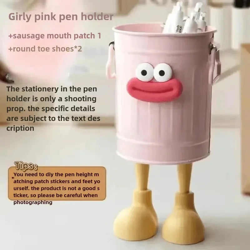 Cartoon Pen Holder Cup - Character Desktop Organizer Bucket for Pens, Brushes and Study Stationery, Everstock