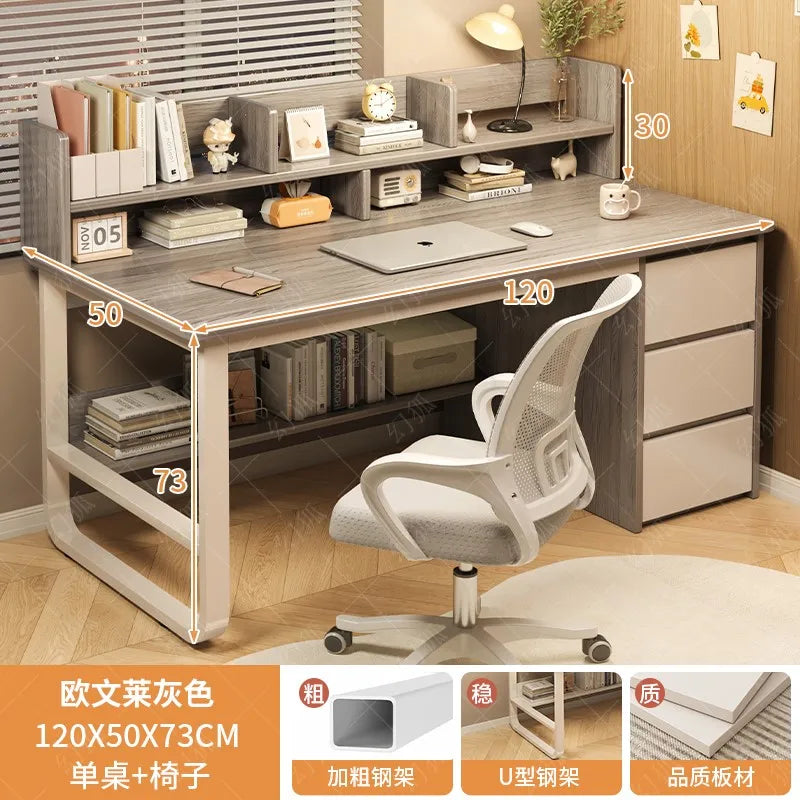 White Drawer Office Desk Fancy Organizer Ergonomic Computer Vanity Office Desk Study Sedentary Biurka Komputerowe Furnitures