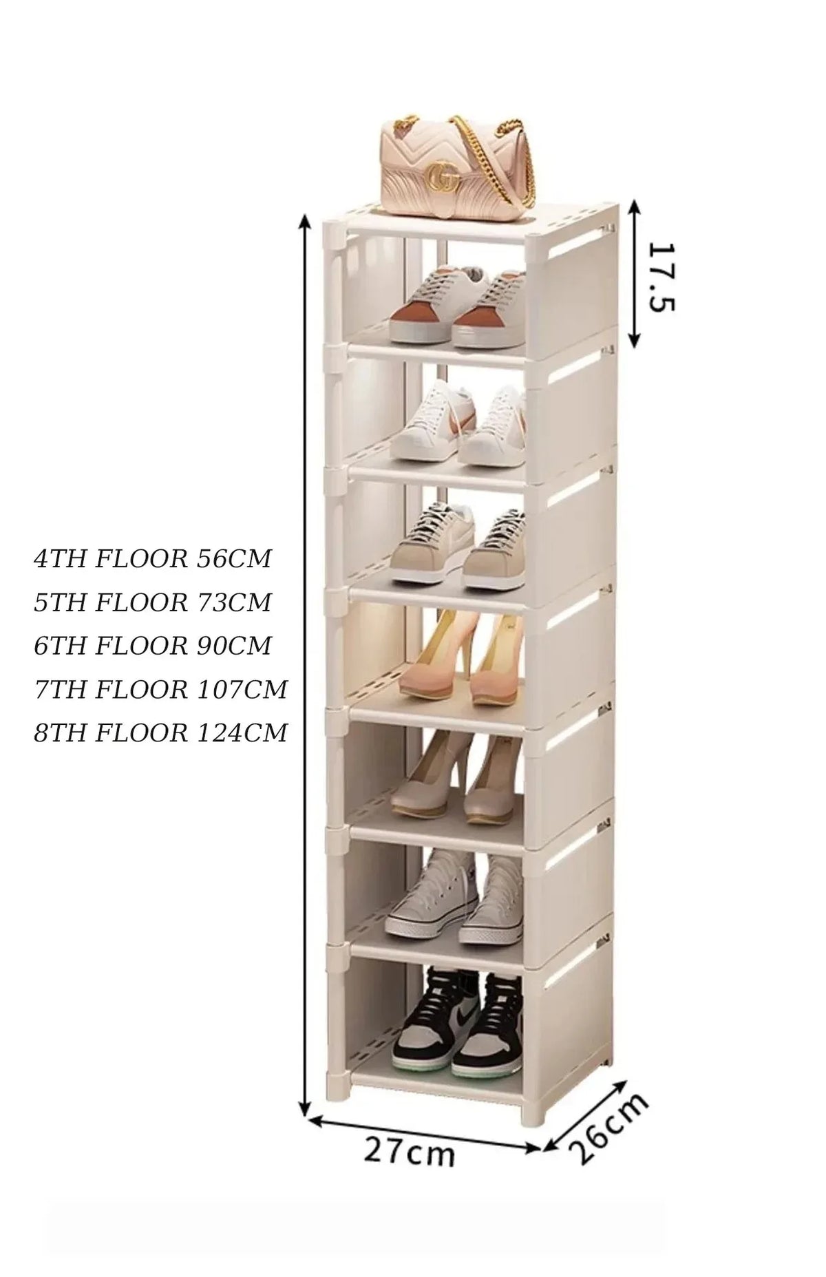 Stackable Shoe Rack Organizer - Non-Woven Fabric Shoe Storage with Steel Frame for Closet and Under-Bed, Everstock