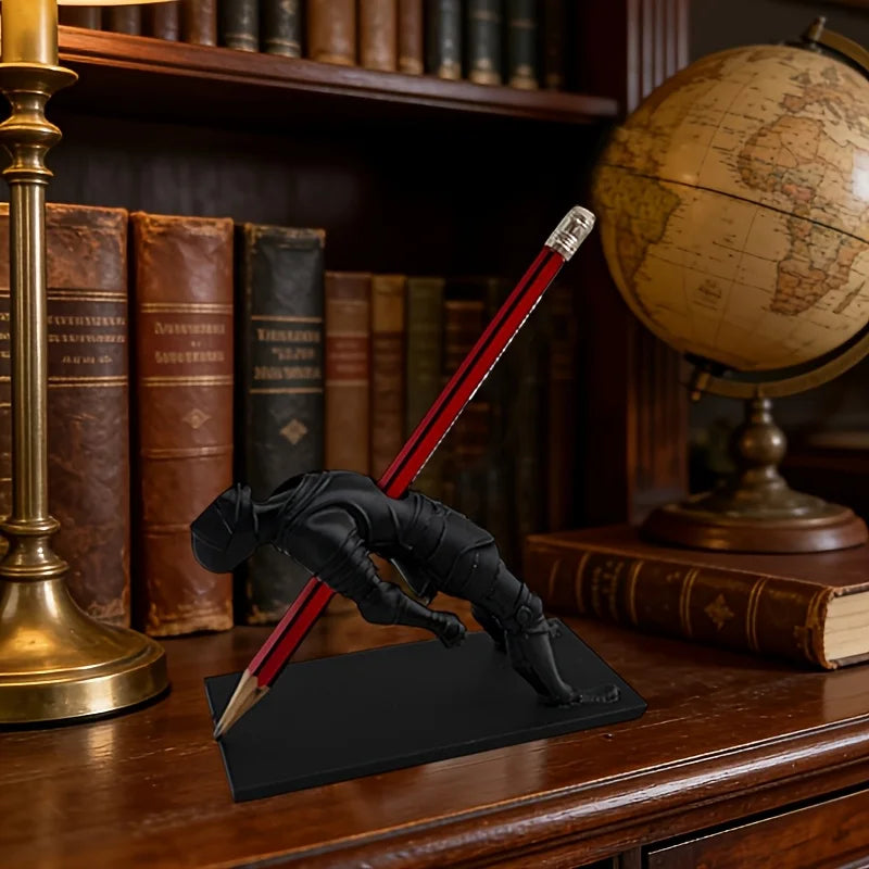 Pen Holder - Gothic Figurine Desk Organizer for Pens, Brushes and Dice, Gaming and Study Desk Decor, Everstock