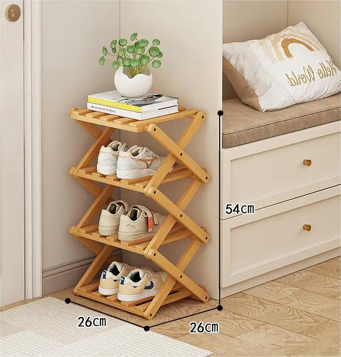 Installation-Free Bamboo Shoe Rack - Multi-Tier Wooden Shoe Shelf for Living Room, Hallway and Bedroom, Everstock
